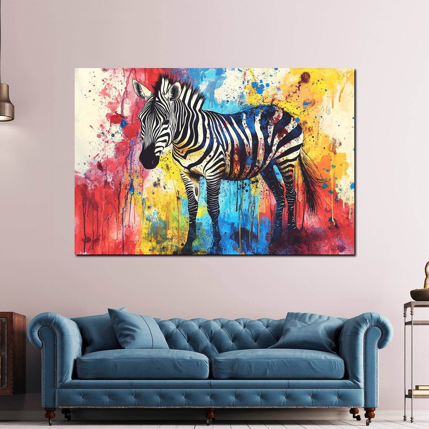 Quadro pop art zebra colorato vivace moderno