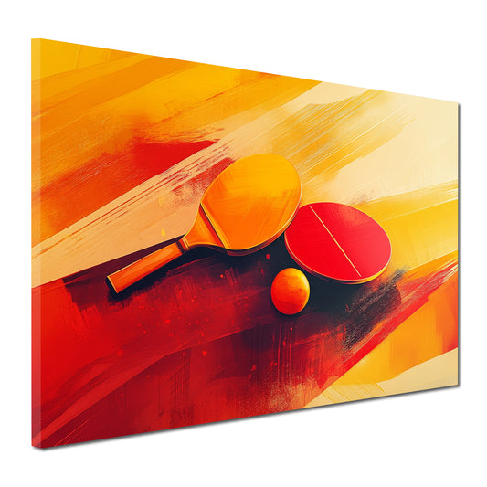Quadro racchette da ping pong con pallina