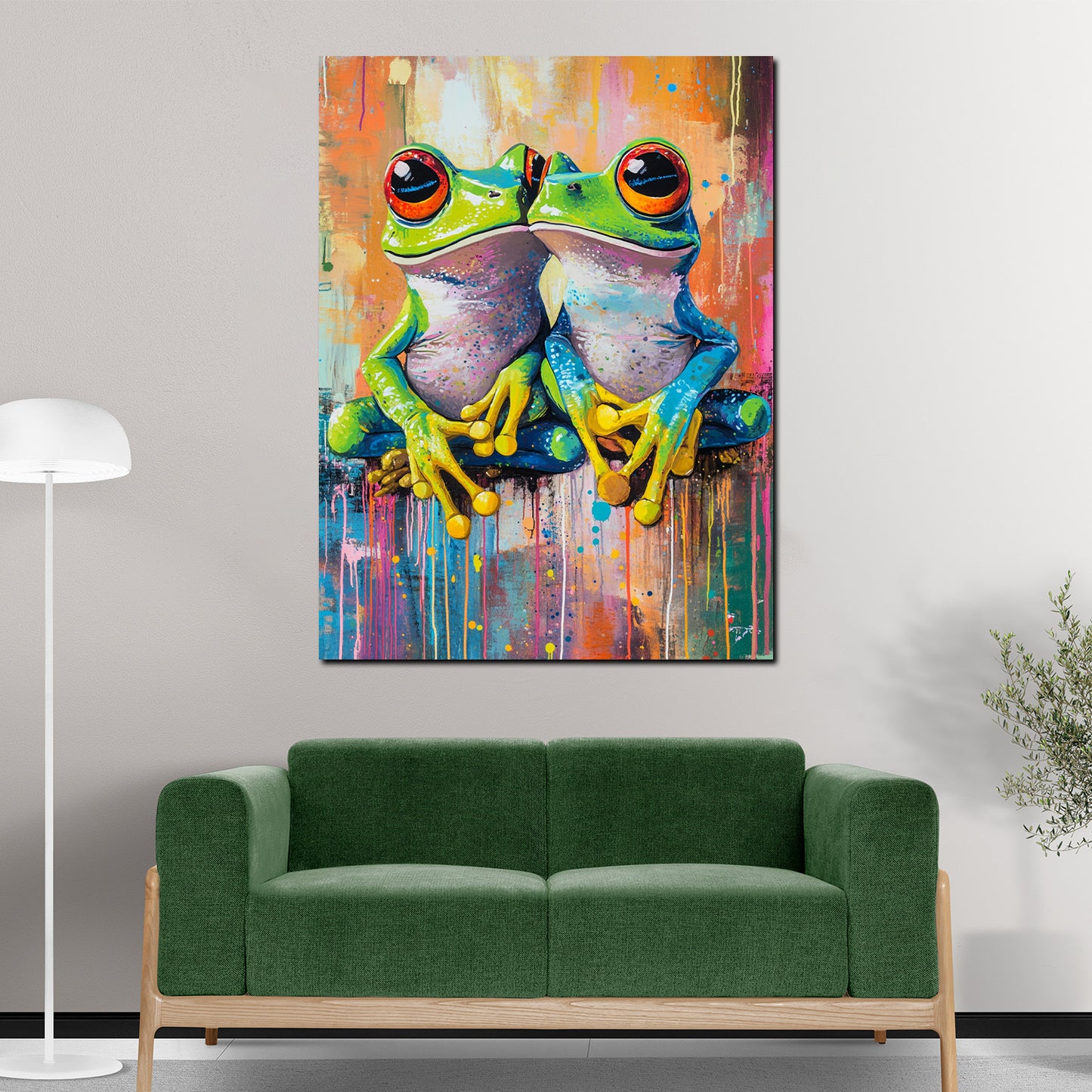 Quadro rane pop art colorato amore tropicale