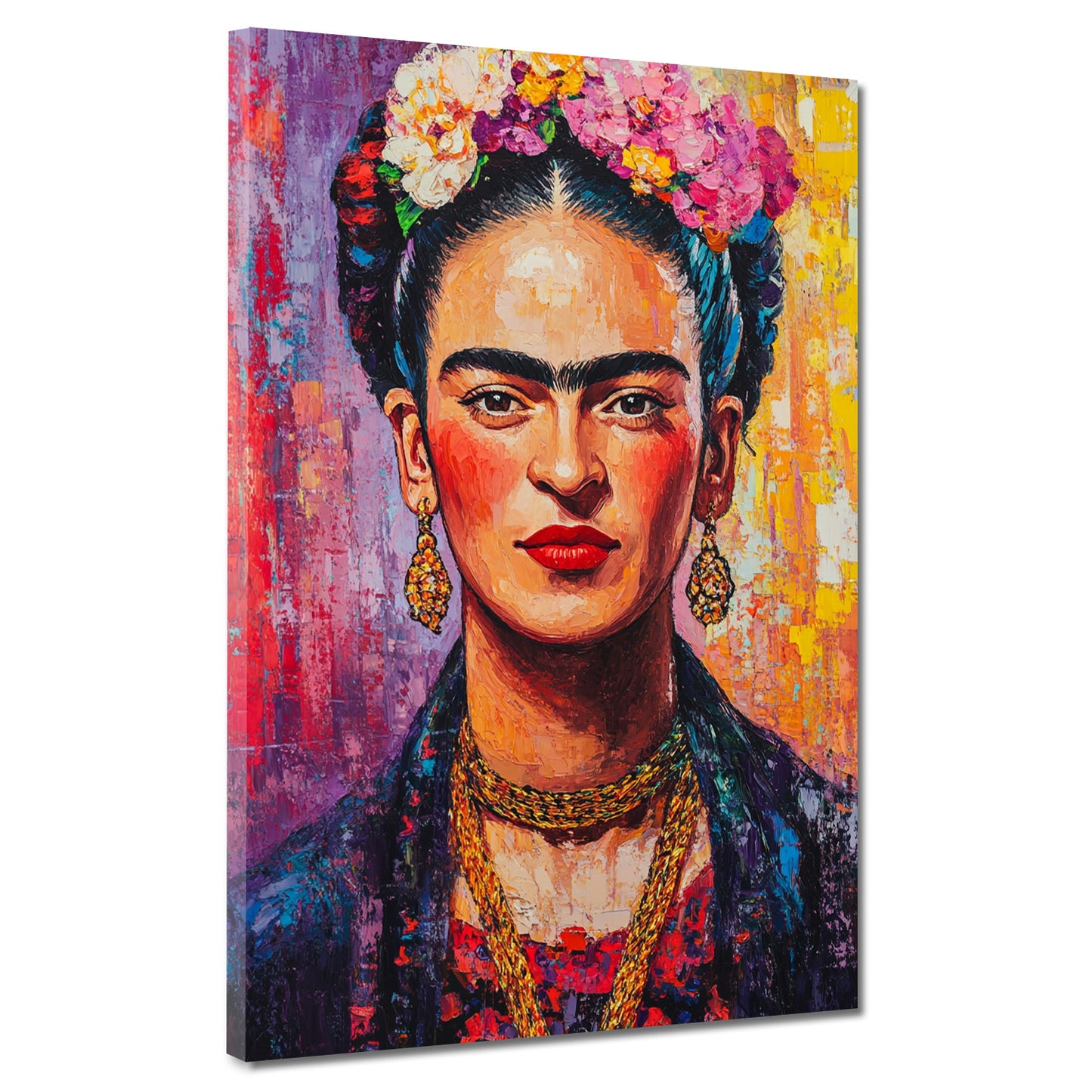 Quadro ritratto Frida Kahlo colorato moderno Pop Art