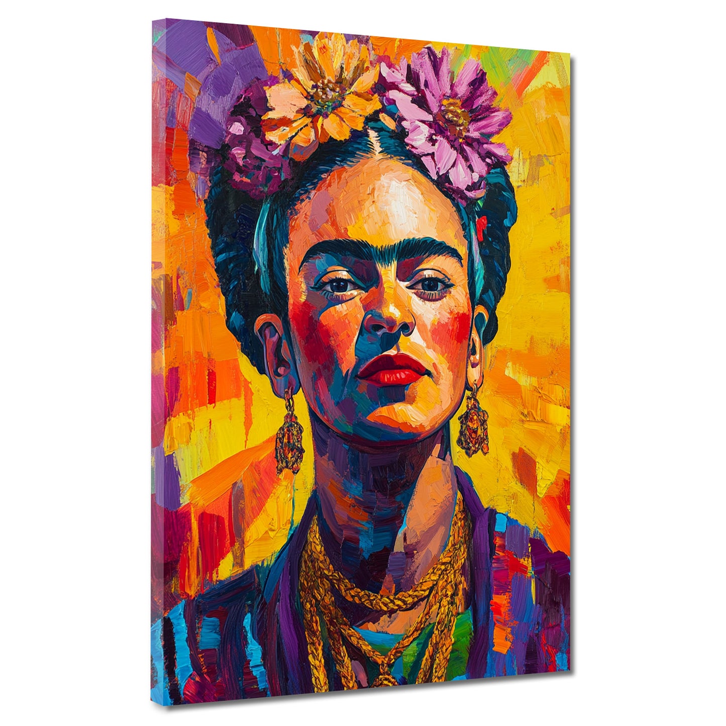 Quadro ritratto Frida colorato moderno Pop Art