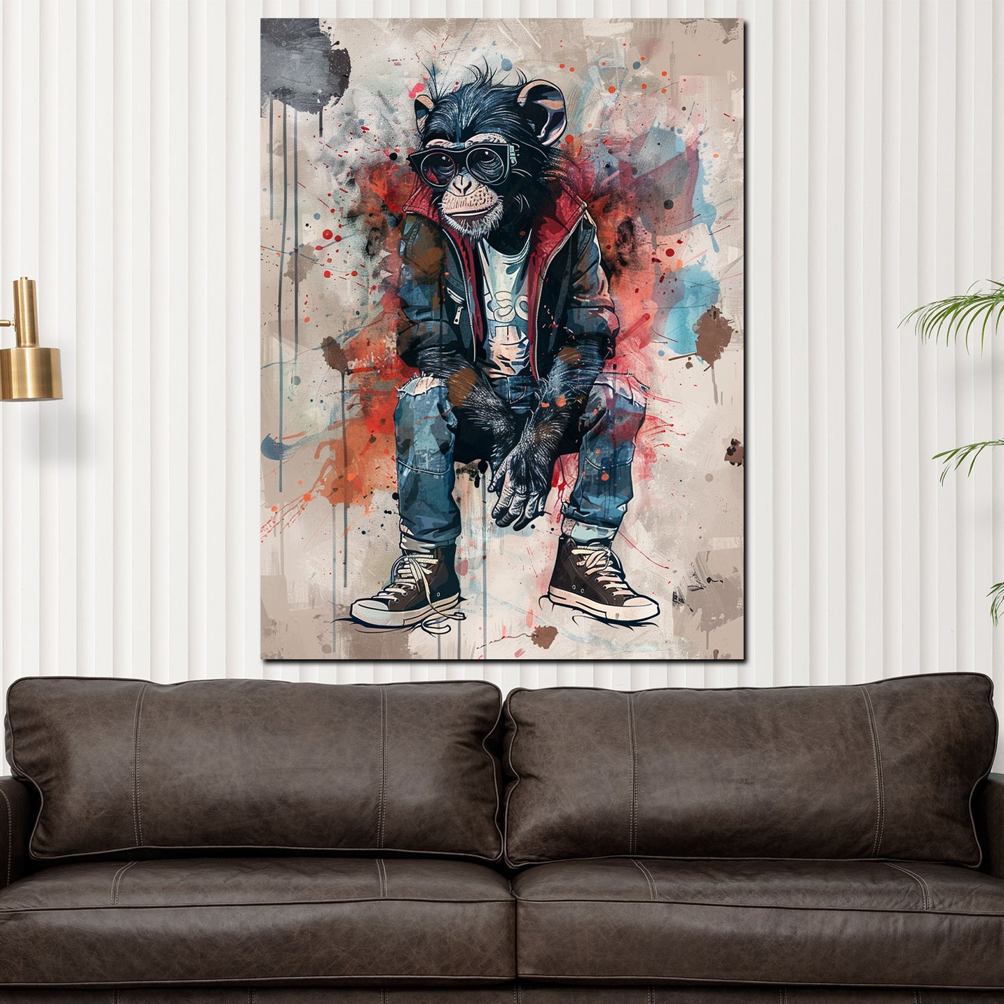 Quadro scimmia con occhiali da sole street art moderna