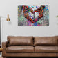 Quadro simbolo di amore con il cuore dalle mani Graffiti Street Art