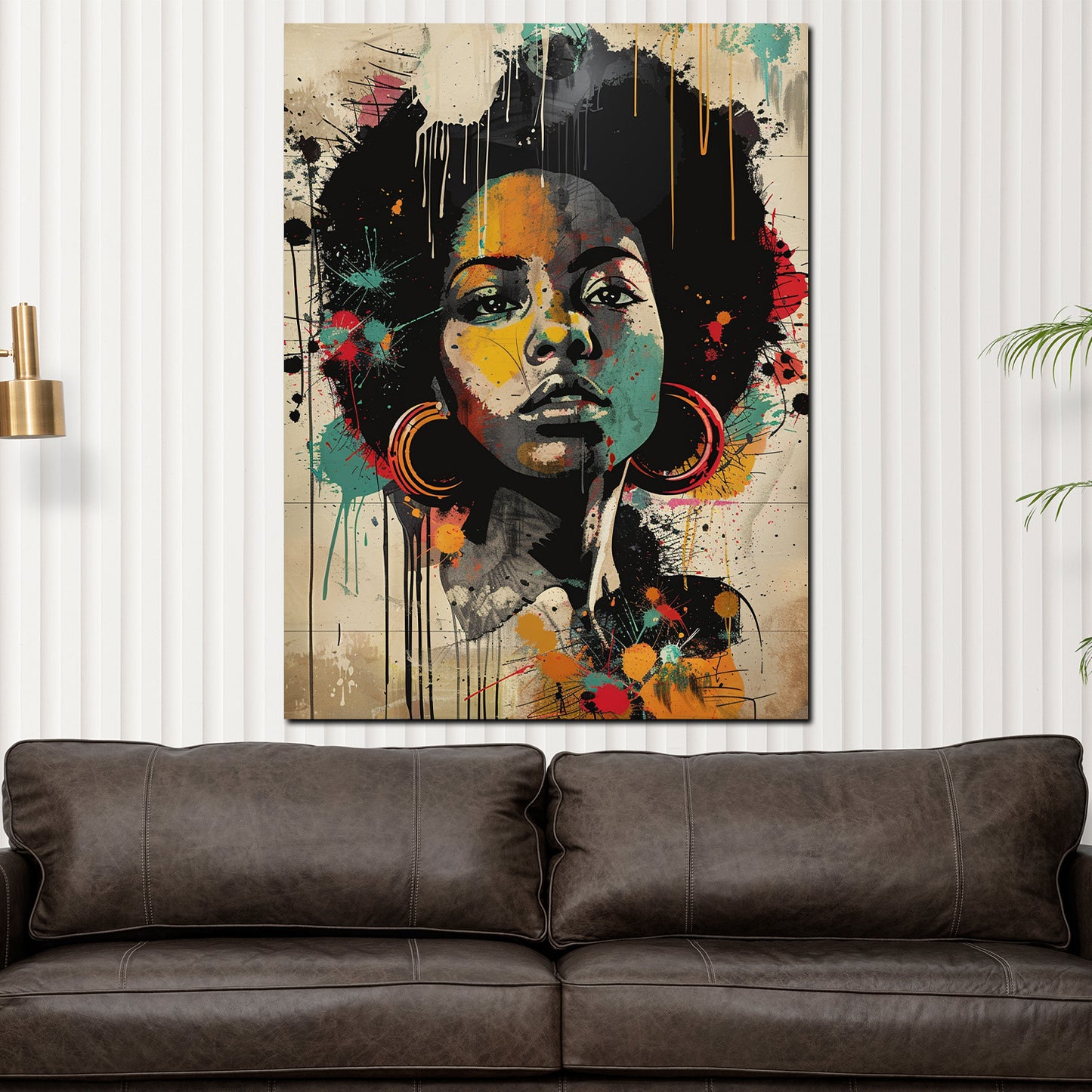 Quadro street art African Woman ritratto colorato