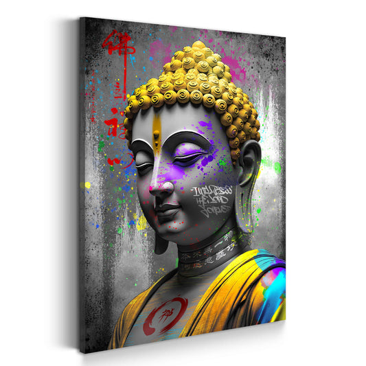 Quadro street art buddha figura spiritualità moderno