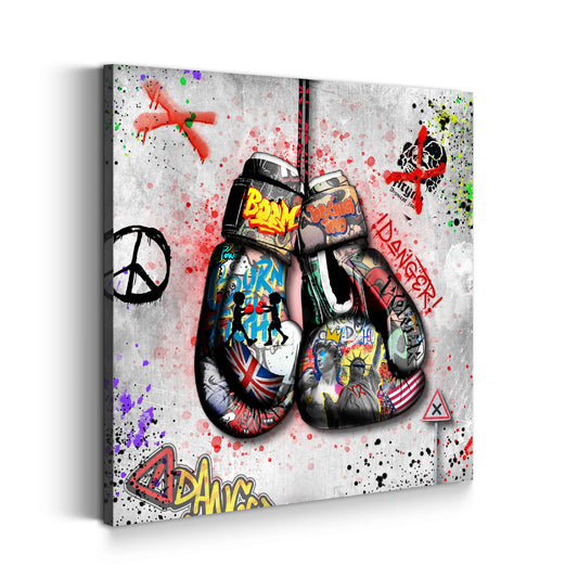 Quadro street art guantoni da box moderno pop art