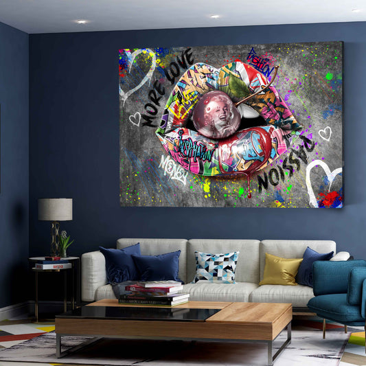 Quadro street art labbra marilyn pop art ispirazione moderno