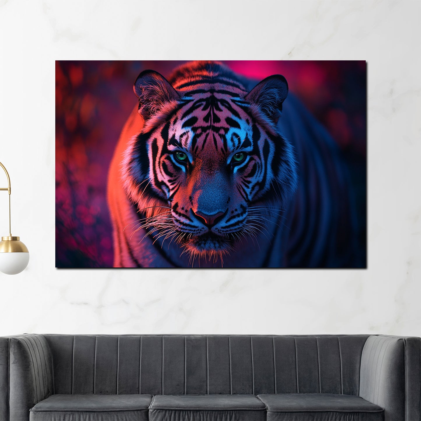 Quadro tigre colorazione neon intenso moderno misterioso