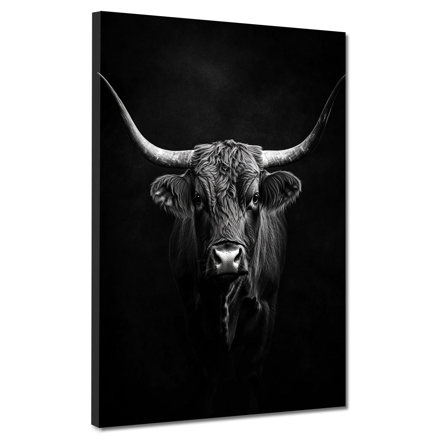 Quadro toro bianco e nero forza energia moderno