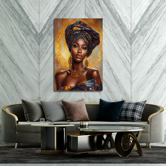 Ritratto africana elegante con turbante quadro