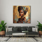 Ritratto donna africana elegante con gioielli dorati quadro