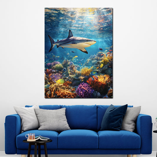 Squalo in oceano tropicale quadro