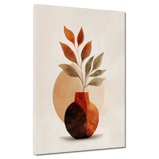 Vaso minimalista con foglie secche stile boho quadro