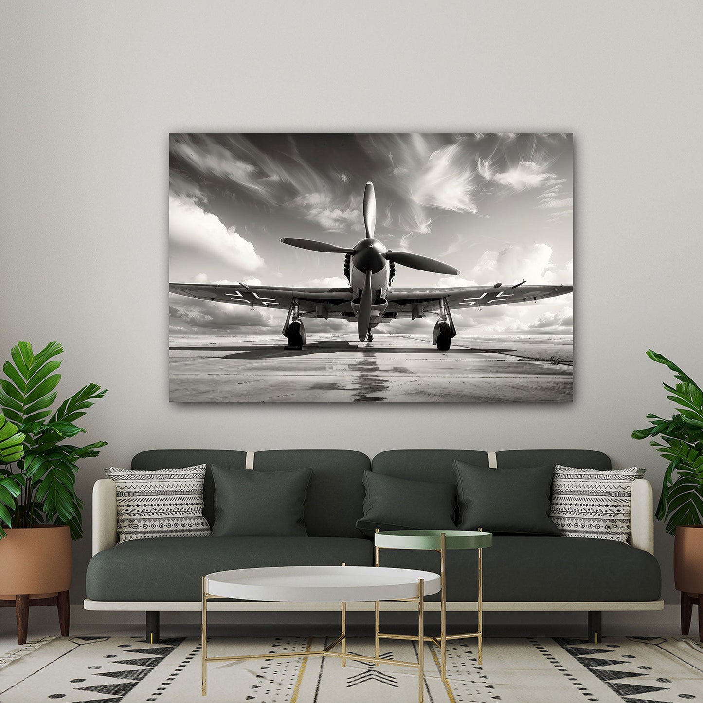 Aereo a elica drammatico con effetto visivo unico quadro