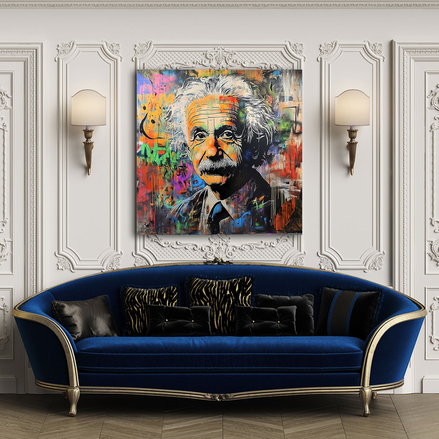 Albert arte urbana ritratto graffiti colori vivaci quadro