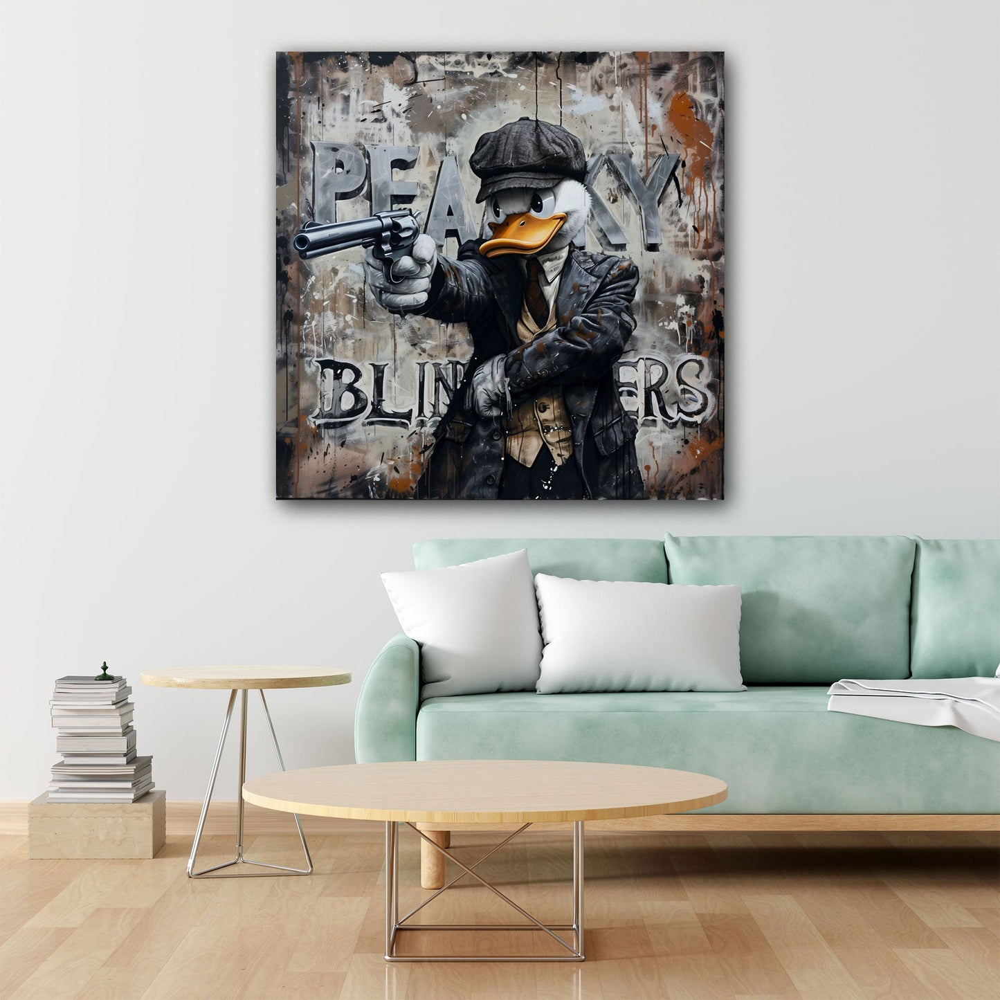 Anatra gangster street art in stile contemporaneo quadro