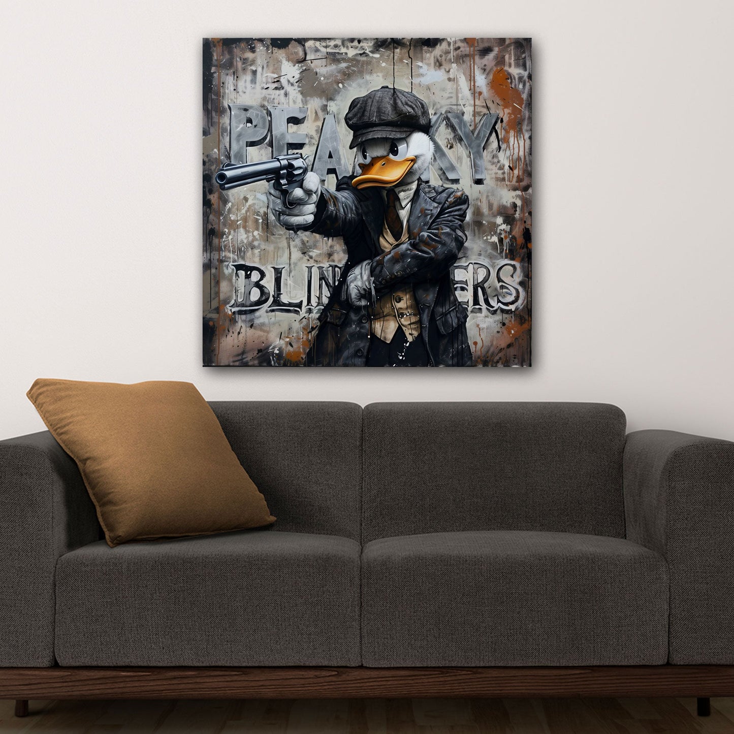 Anatra gangster street art in stile contemporaneo quadro