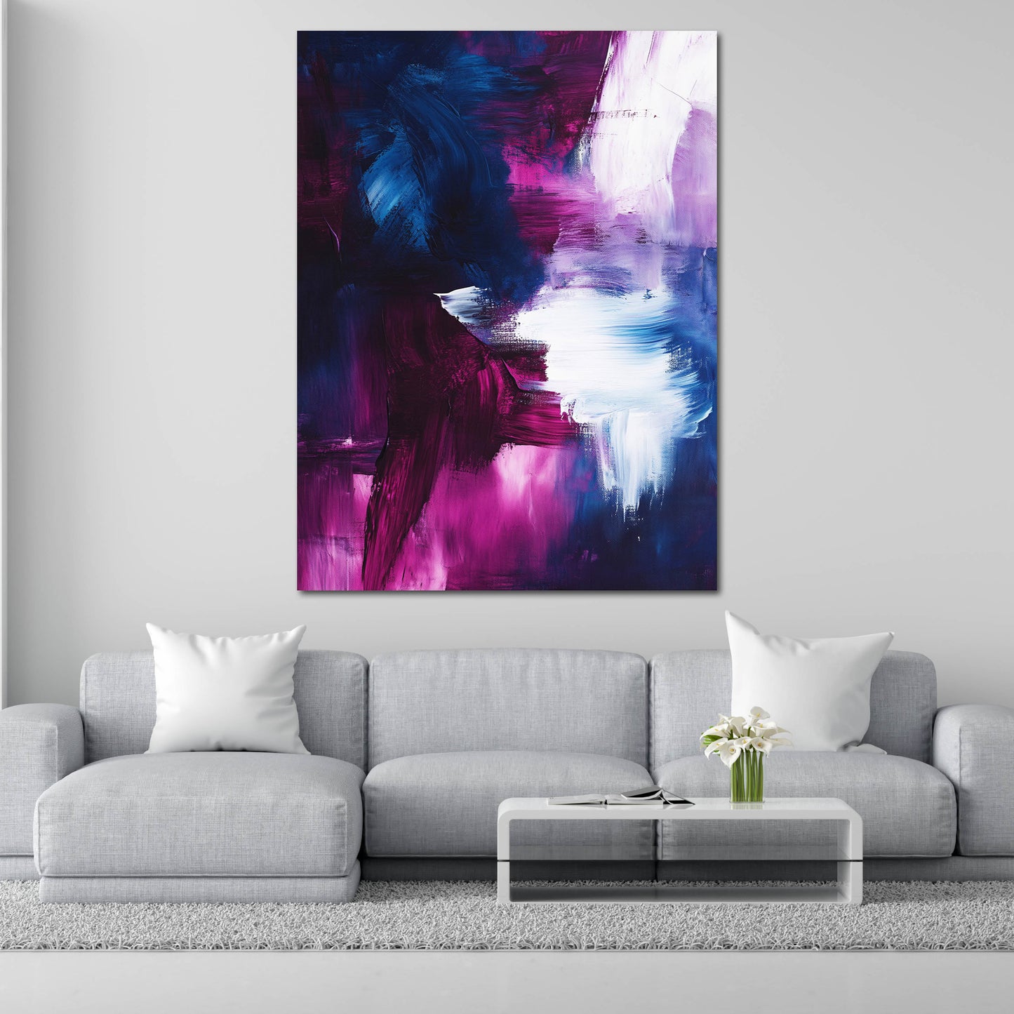 Arte astratta colori forti pennellate moderne quadro