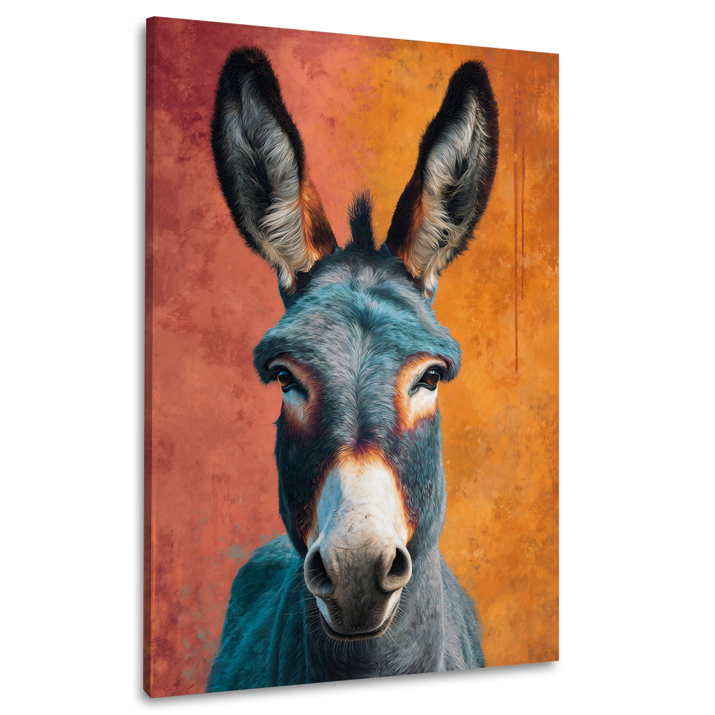 Asino espressivo colorato in stile contemporaneo quadro