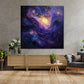 Astratta galassia viola oro universo immaginario quadro