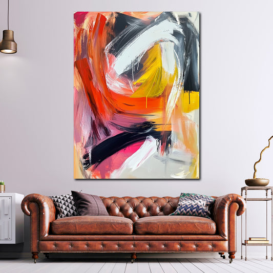 Astratto linee di pennello vivaci su fondo chiaro quadro