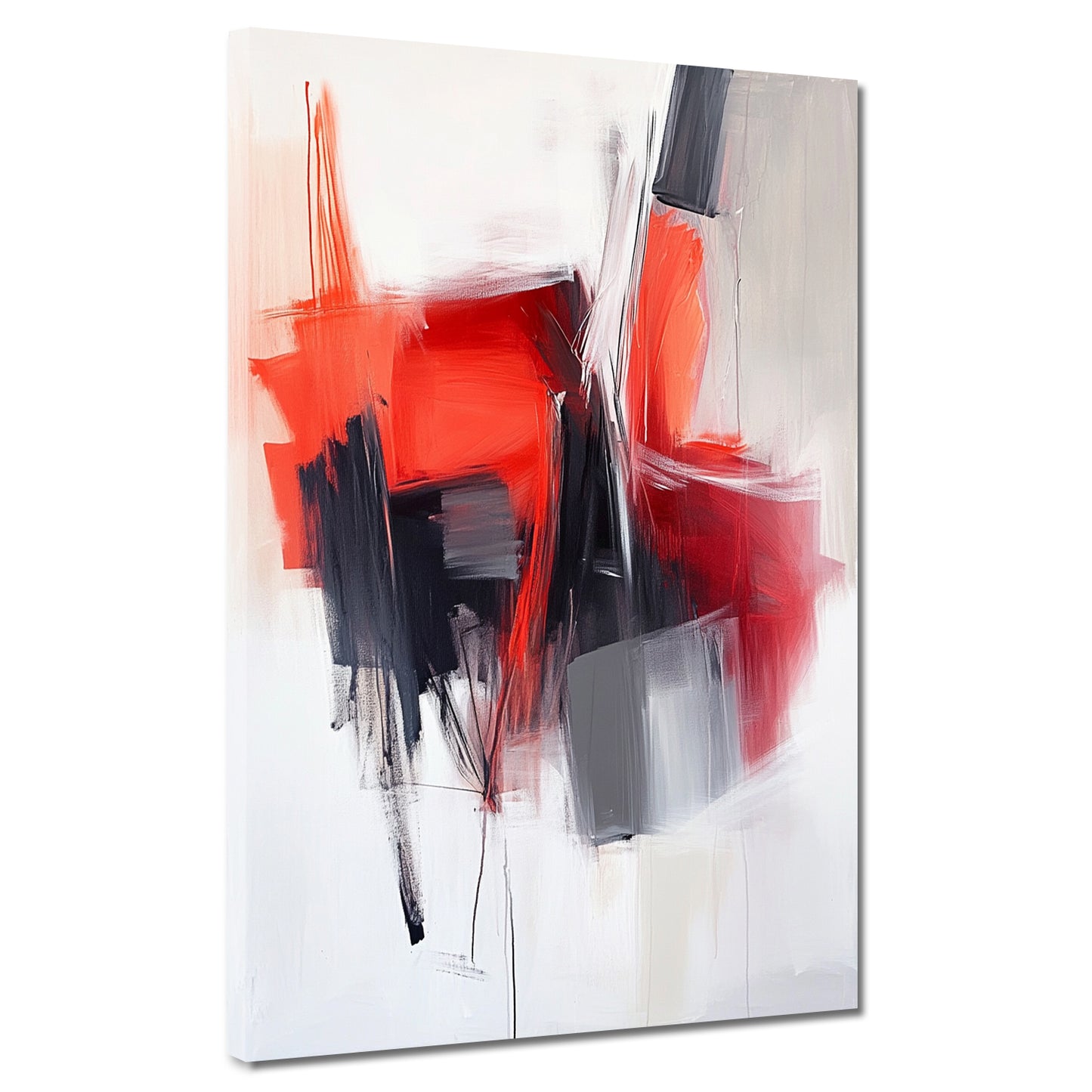 Astratto rosso nero forme moderne sfondo chiaro quadro