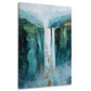 Astratto cascata montagna natura turchese accenti oro quadro