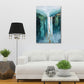 Astratto cascata montagna natura turchese accenti oro quadro