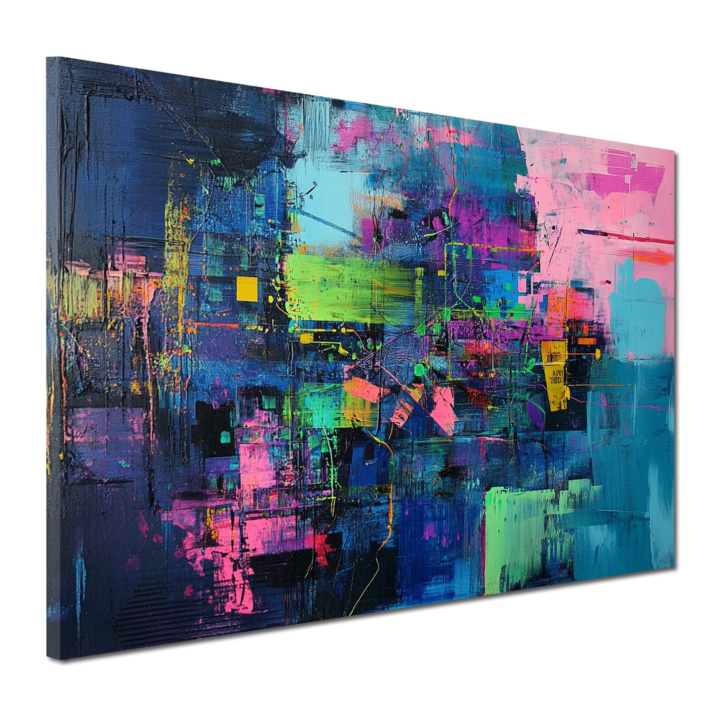 Astratto colori neon forme vivaci quadro