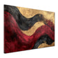 Astratto onde rosse nere su sfondo oro quadro
