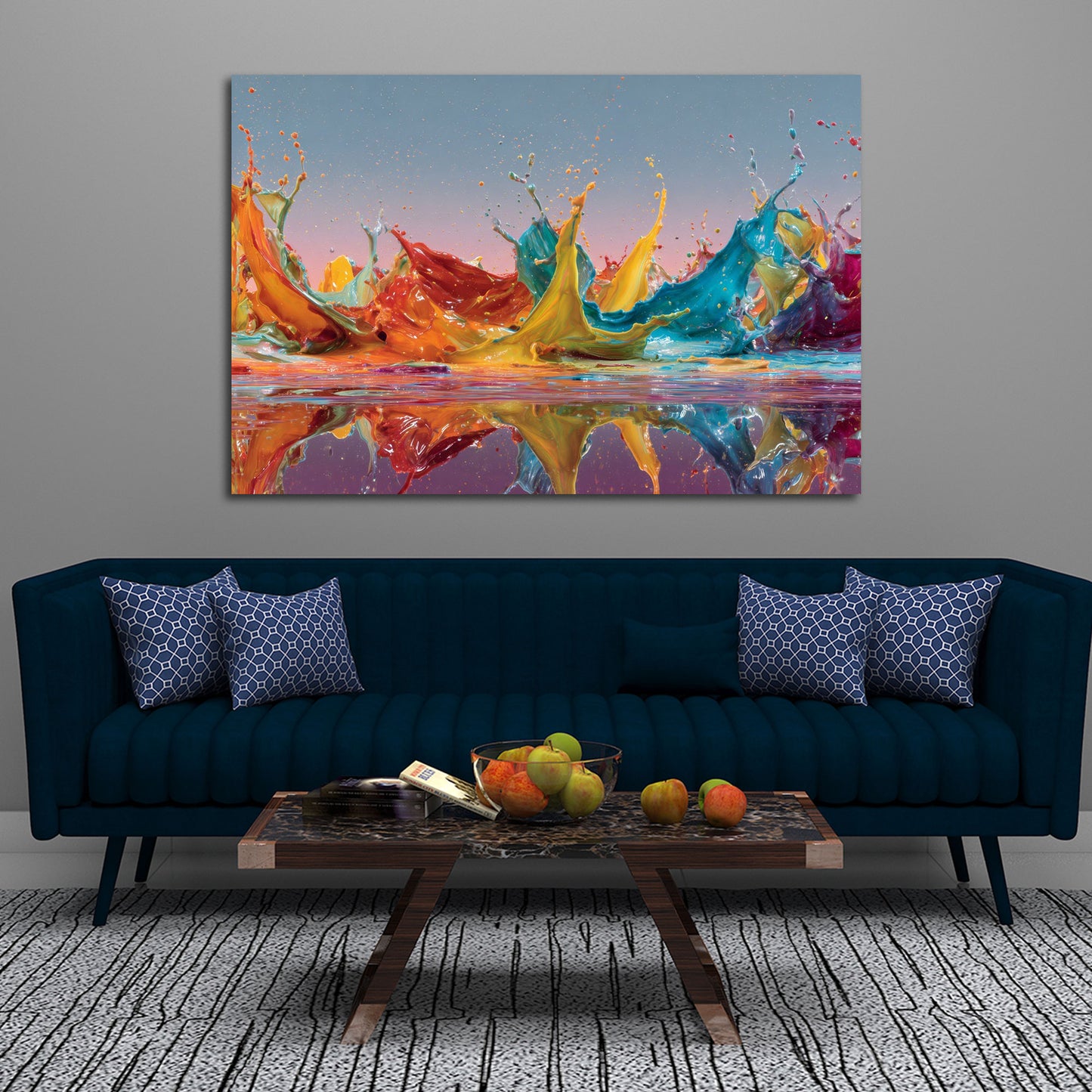 Astratto schizzi di colore onde fluide riflesso dinamico arte quadro