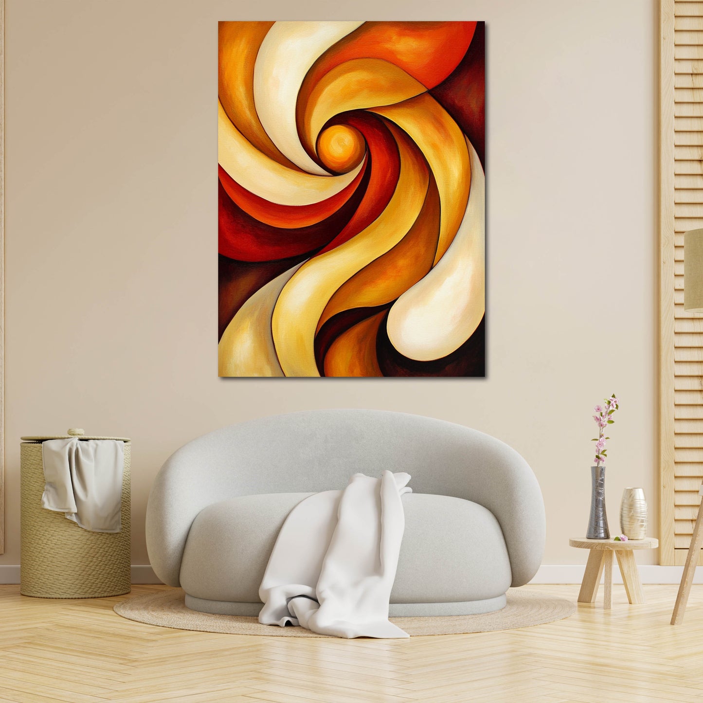 Astratto vortice colori caldi movimento dinamico quadro