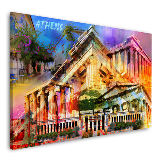 Atene architettura antica templi colori vivaci quadro