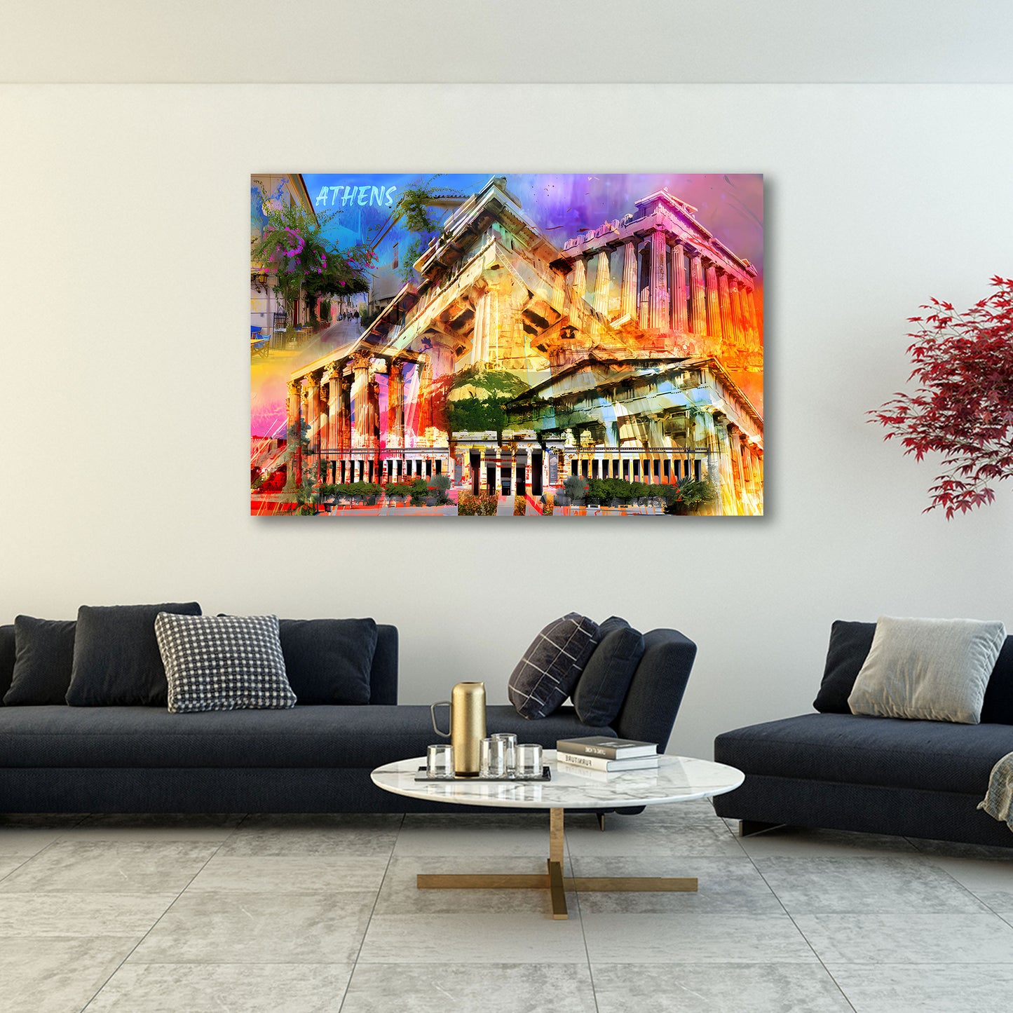 Atene architettura antica templi colori vivaci quadro