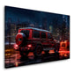 Auto rossa Classe G di notte davanti con lo skyline quadro