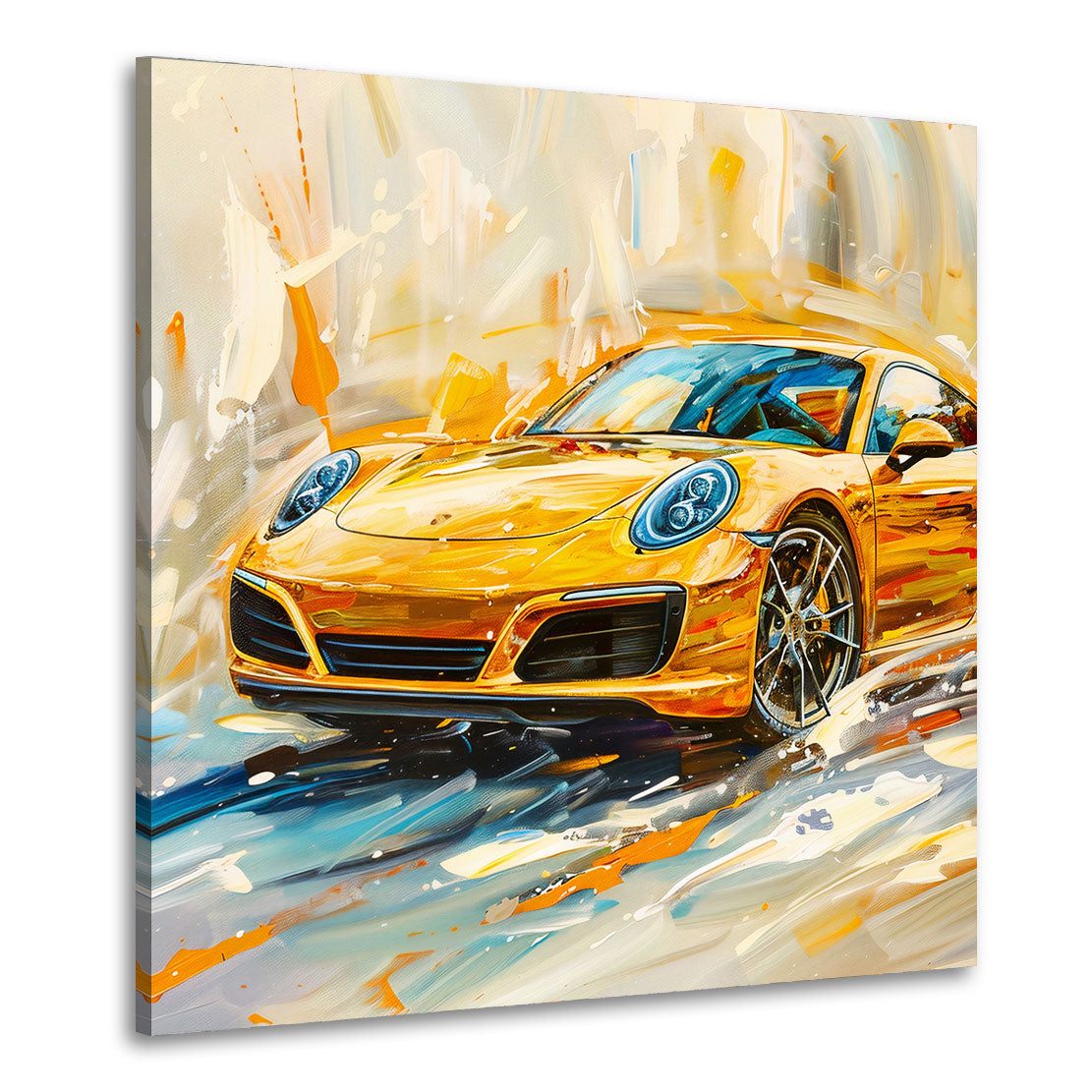 Auto sportivo giallo arte moderna velocità dinamica quadro