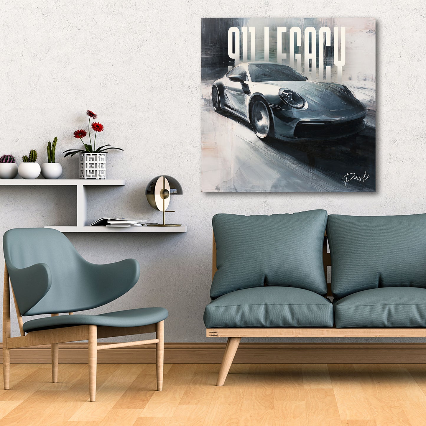 Auto sportivo porsche 911 arte moderna velocità quadro