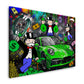 Auto verde lusso soldi orologio arte pop quadro