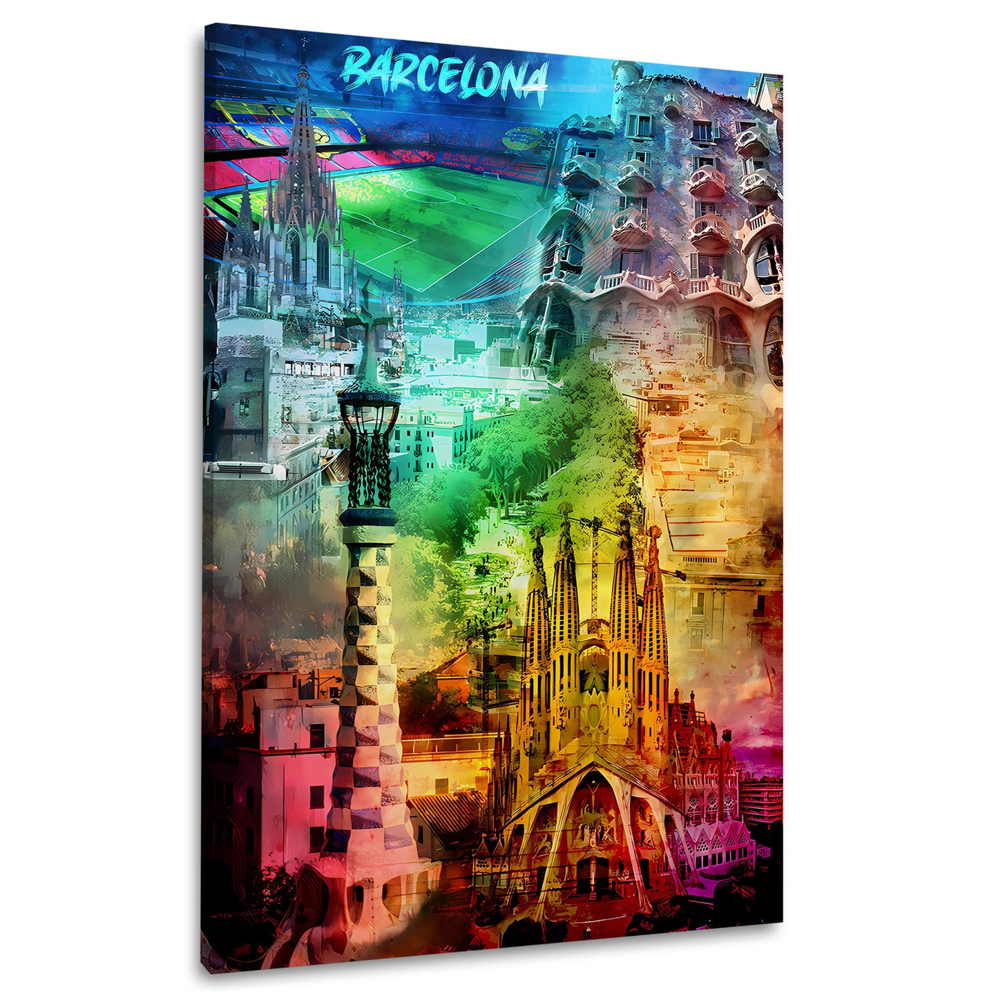 Barcellona architettura gaudí colori vivaci spagna quadro