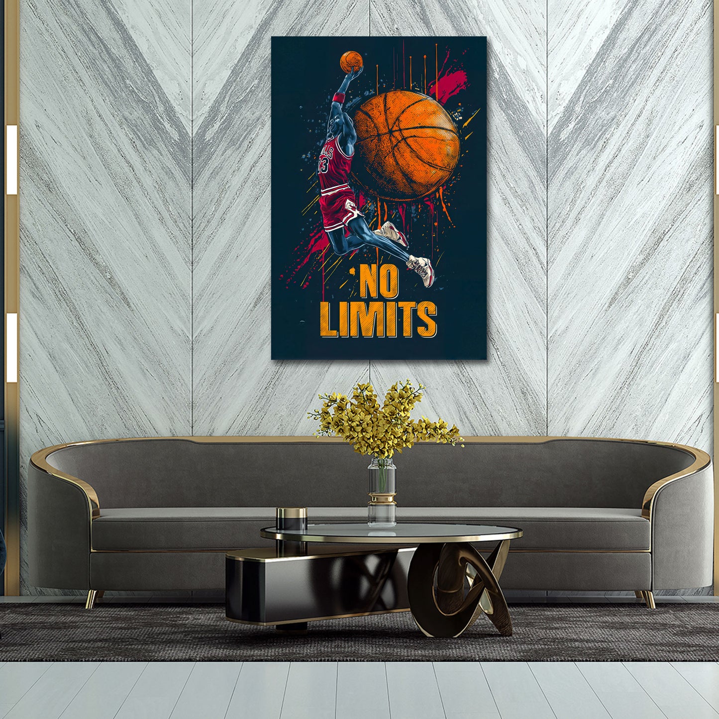 Basket schiacciata in movimento motivazione pop art quadro