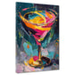 Bicchiere da cocktail pop art astratto colorato quadro
