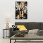 Bottiglia di champagne oro con scritta Live your Moment quadro
