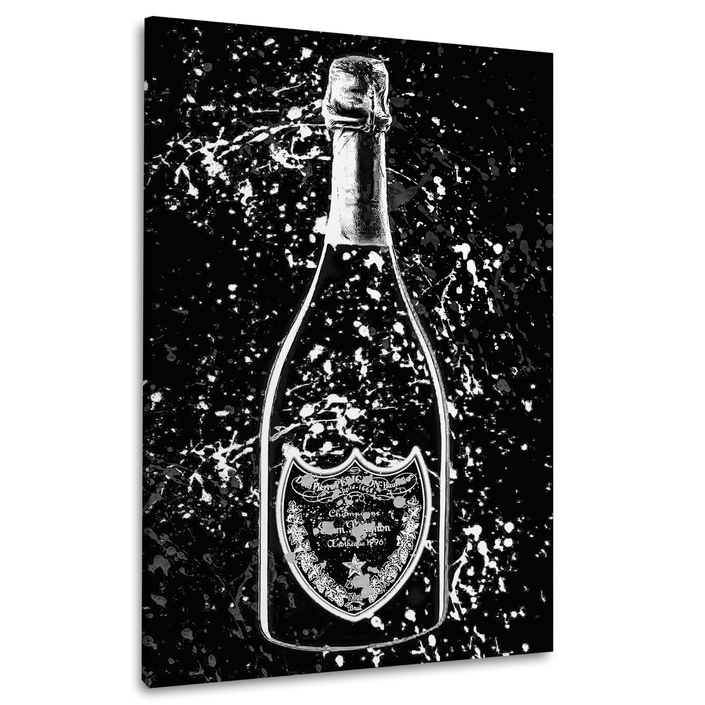 Quadro moderno bottiglia arte Pop Art Champagner