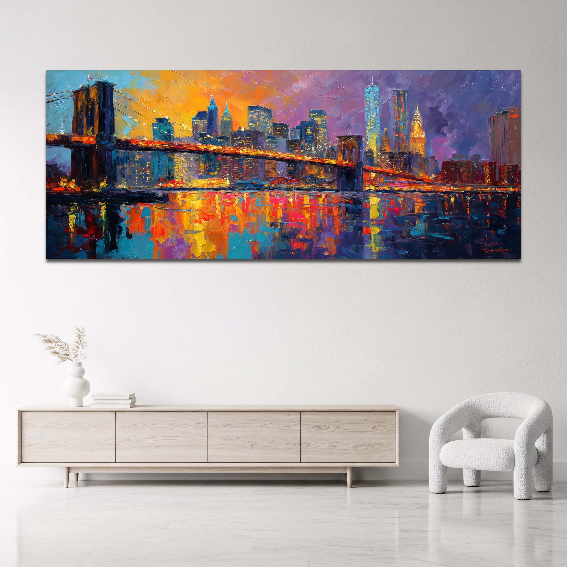 Brooklyn Bridge atmosfera serale panorama quadro