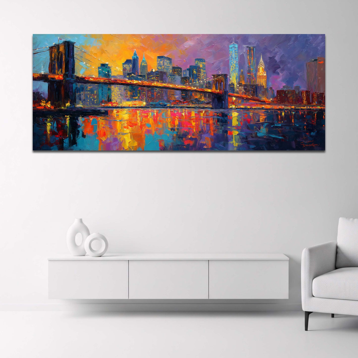 Brooklyn Bridge atmosfera serale panorama quadro