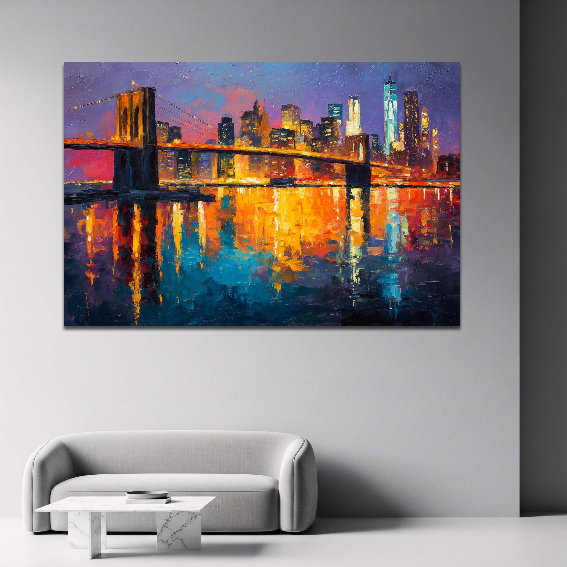 Brooklyn Bridge e skyline di New York quadro