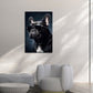 Bulldog francese con occhiali ritratto elegante sfondo scuro quadro