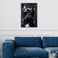 Bulldog francese con occhiali ritratto moderno sfondo scuro quadro