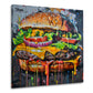 Burger graffiti Pop Art con effetto visivo unico quadro