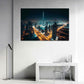 Burj Khalifa a Dubai lo skyline illuminato della città quadro